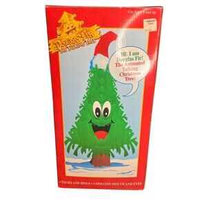 Vintage 90's Gemmy Douglas Fir The Talking Tree Animated Singing Xmas Tree Parts